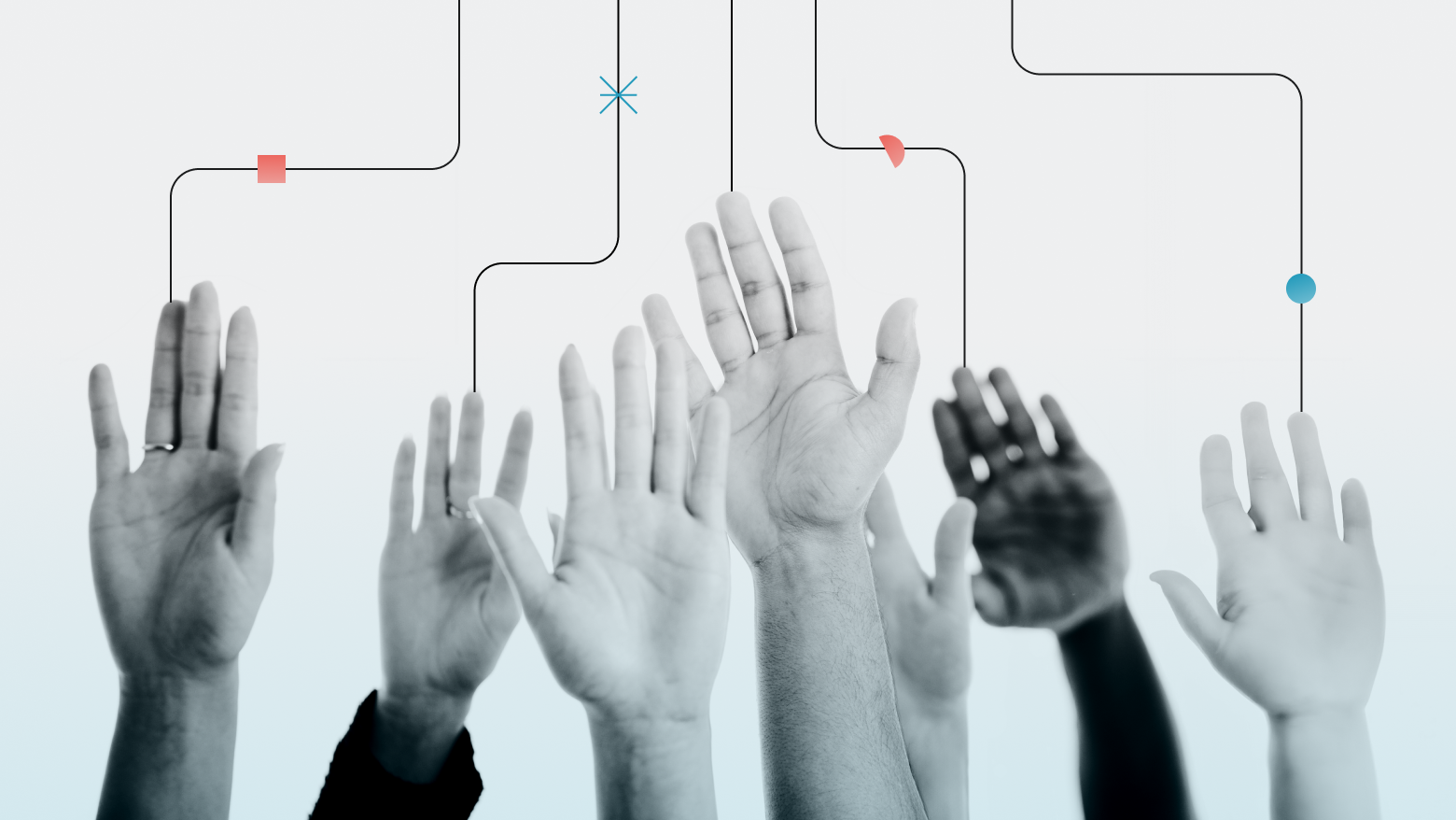 Financial services marketers raising hands to ask AI questions.