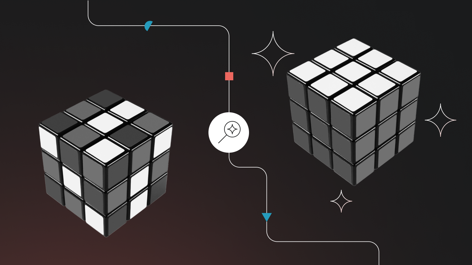cubes representing data for AI