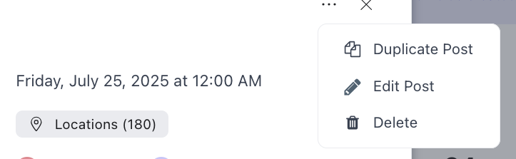 edit post in calendar