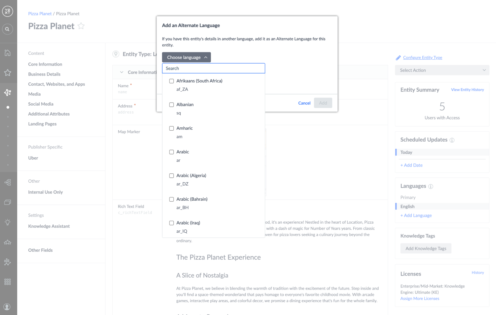 language profile enhancements